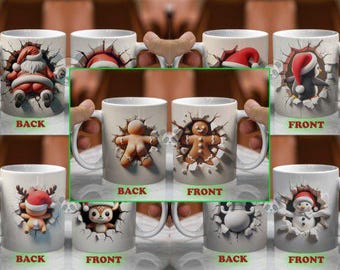 Both Side 3D Christmas Mug Wrap Bundle