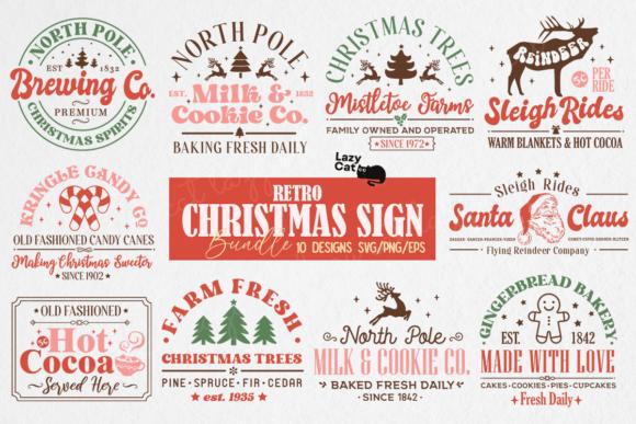 About Retro Christmas Sign SVG Design Bundle Graphic