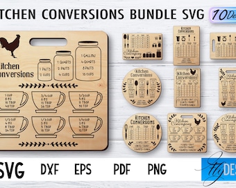 Kitchen Conversions SVG Bundle | Laser Cut with Engrave