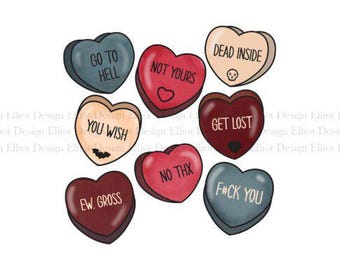 Funny Candy Hearts Anti Valentine&#39;s Day