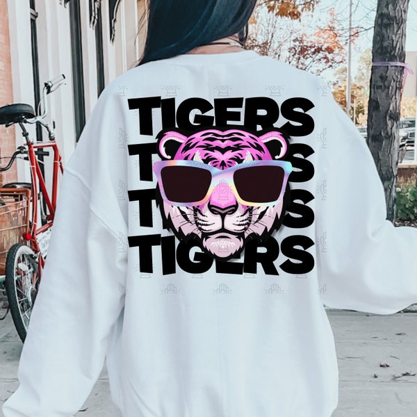 Preppy Tigers Pink Png - Etsy