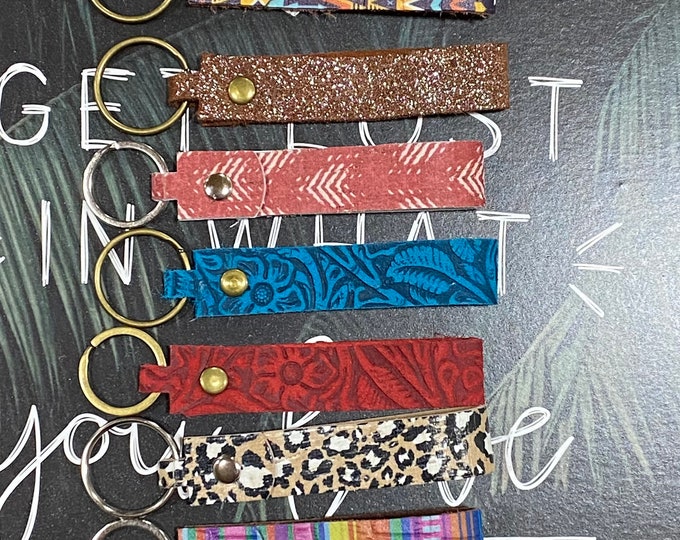 Assorted Leather Key Fobs,  Western Key Fobs, Tooled Key Fobs, Turquoise, Cowgirl Keyfobs, Keyfob Gift,  Car Key Gift, Truck Key Gift,