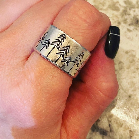 Nature Inspired Tree Ring, Nature Lover Gift, Handstamped Ring, Handstamped Jewelry, Minimalist Nature Ring, Boho Ring, Holiday Gift, Nature