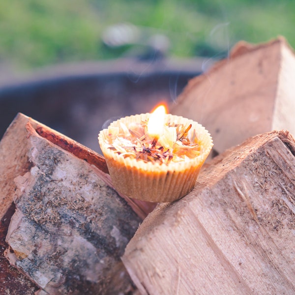 Unscented Fire Starters (3-Pack) Beeswax | Eco-Friendly | Camping Essentials | Stocking Stuffer