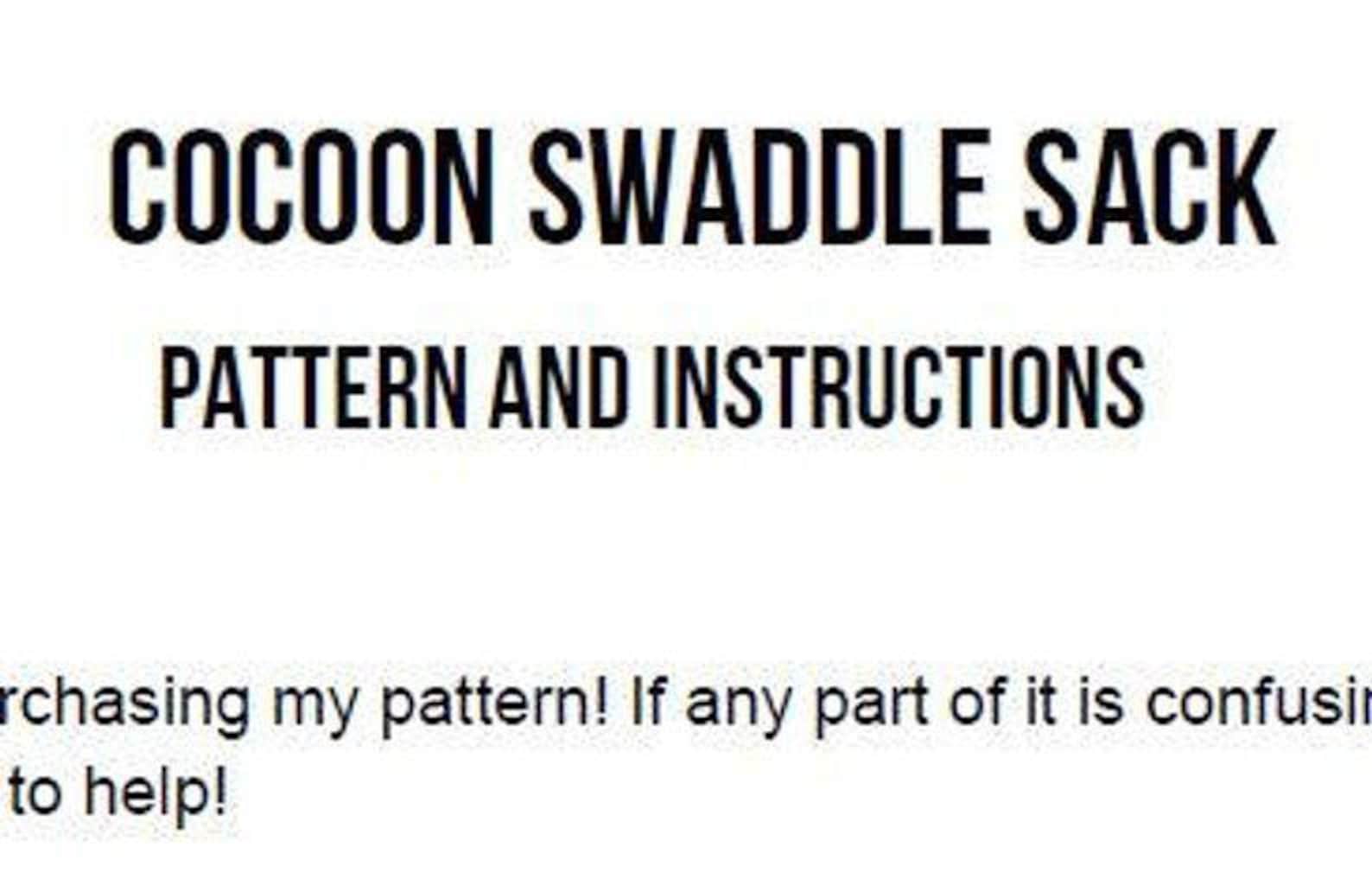 Cocoon Swaddle Sewing Pattern Baby Cocoon Swaddle Sewing Etsy