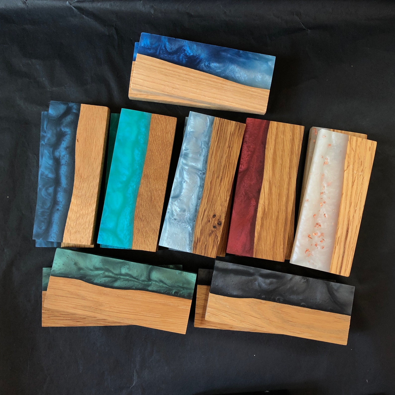 Set of Epoxy Resin Knife Handle Scales Bookmatched Etsy