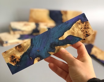 Set of Epoxy Resin Knife Handle Scales | bookmatched Stabilized blanks | Handmade knives block | Messergriffschalen | Messer | Woody Knive