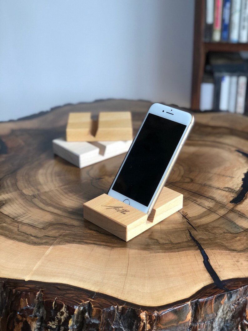 Telephone Stand Wooden Desk Organizer Apple Storage Etsy