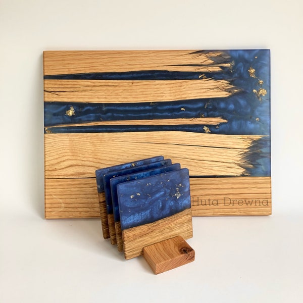 Wooden oak epoxy resin serving Tray | cutting board | Cheese Paddle | Platter | Personalisiert | custom gift Tablet | Fütterungsbrett
