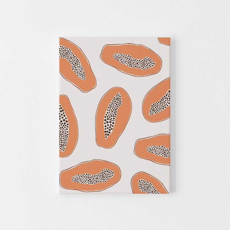 Abstract Papaya Fruit Printable Wall Art Minimalist Print Etsy