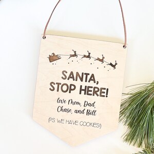 Santa Stop Here Door Hanger Sign SVG Christmas Decor Files Glowforge ...