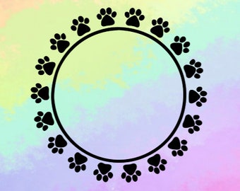 Download Dog Paw Circle Svg Etsy
