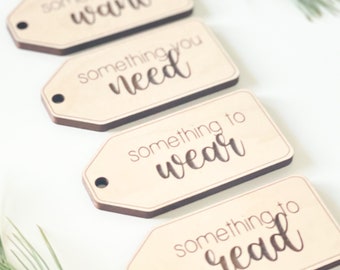 Something You Want Something You Need Something To Wear Something To Read Christmas Gift Tag SVG | Laser Cut Gift Tag File | Glowforge