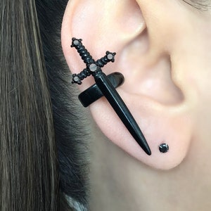 Sword  Ear cuff, Sword cuff, gothic ear cuff, Dagger ear cuff, sword earring, ear cuff, fake cartilage, sword jewelry, cuff earrings