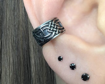 Celtic Braid Stainless Steel Ear Cuff, No Piercing, Viking jewelry