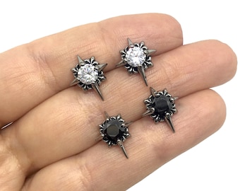 North Star earrings, North Star studs, stainless steel earrings, gothic jewelry, gothic earrings, star earrings, star studs, North Star