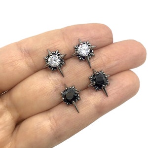 North Star earrings, North Star studs, stainless steel earrings, gothic jewelry, gothic earrings, star earrings, star studs, North Star