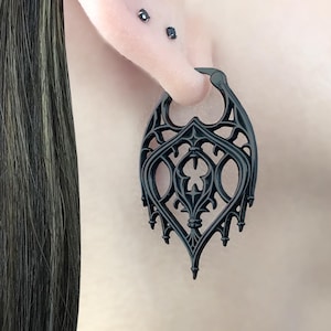 Gothic chandelier hoops, Goth hoop earrings, hoop earrings, gothic jewelry, gothic earrings, gothic hoops, gift, hoops, large hoops