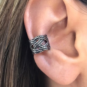 Celtic Braid Ear cuff, gothic ear cuff, stainless steel earrings, gothic jewelry, gothic earrings,Braided ear cuff, Celtic cuff earring