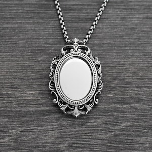 Gotiskt viktorianskt skyddshalsband, Spegelhänge, Skyddstalisman, Gotiskt halsband, Viktorianska smycken bild 2