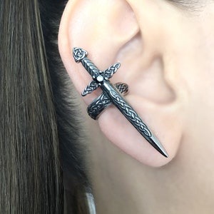 Celtic Sword  Ear cuff , Sword cuff, Celtic ear cuff, Dagger ear cuff, sword earring, ear cuff, fake cartilage, Viking earring, sword