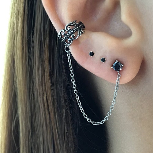 Spider Ear Cuff Gothic Ear Cuff Stainless Steel Earrings Etsy