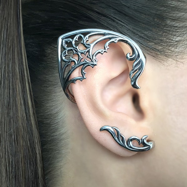 Elf ears Gothic earring, no piercing ear cuff, Elf earring, Single ear cuff, ear cuff,Gothic Elf ,Gothic earring, Elf jewelry cuff earring