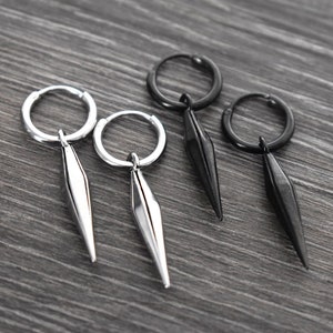 Créoles pointes, boucles d'oreilles pointes, créoles, bijoux gothiques, créoles pour hommes, créoles en acier inoxydable, créoles pour hommes, créoles simples