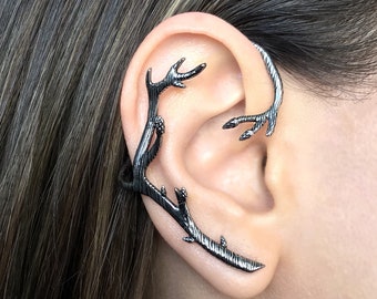 Twig With Buds Cuff Earring, Twig Cuff Earring, Gothic Earring