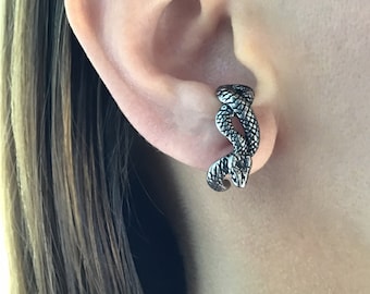 Snake Stud Earrings, Gothic Serpent Jewelry, ,Stainless Steel ear wrap