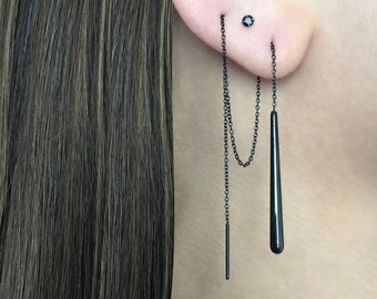 [BLACKMUSE] 925silver☆Long chain drop ear cuff Amazon.com: Jemant Ear Cuff Clip With Dangle Drop Cross