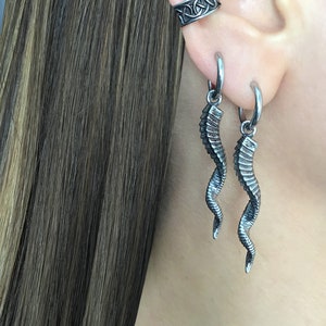 Antelope horns earrings, Horns hoop earrings, Antelope  earrings, stainless steel earrings, gothic jewelry, horns hoops, antelope horns