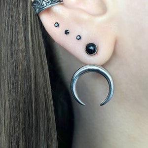 Moon ear jacket ,Moon studs, ear jacket, Moon front back earrings,Moon earrings, Celestial jewelry, Moon jewelry