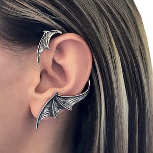 SINGLE Dragon wing cuff earring,Dragon earrings, Gothic earring, gothic jewelry, Dragon wing ear cuff, whole ear ear cuff,Dragon wing cuff