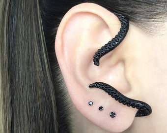 Octopus Tentacle Ear Cuff, No Piercing Gothic Earring, Ear wrap