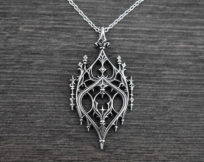 Gothic Chandelier pendant,Gothic necklace, Gothic pendant,Unisex necklace, Statement necklace, Gothic jewelry, Cathedral necklace