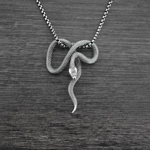 Snake pendant, snake necklace, stainless steel jewelry,  serpent jewelry, serpent necklace, serpent ,unisex necklace, mens necklace