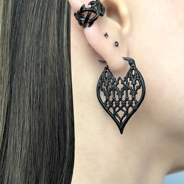 Gothic Cathedral hoop earrings,Gothic Cathedral inspired jewelry, hoop earrings, gothic jewelry, gothic earrings, gothic hoops