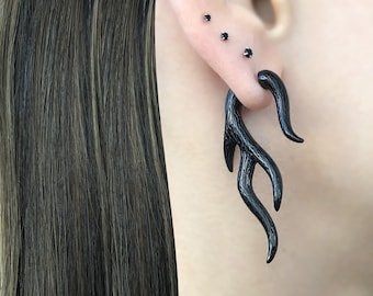 Deer Antlers Front Back Earrings, Front Back Earrings, Antlers