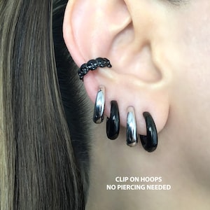 No piercing hoop, no piercing earring, Single hoop, fake earring, Clip on hoop, clip on earring, mens hoop, mens earring, hoop earring