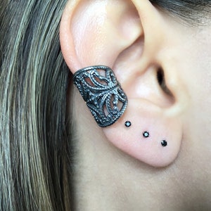 Ohr-Manschette, Gothic-Ohr-Manschette, Edelstahlohrringe, Gothic-Schmuck, Gothic-Ohrringe, Wikinger-Schmuck, Ohr-Manschette, Manschetten-Ohrring