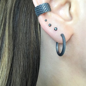 Snake hoop earrings, hoop earrings, snakes hoops, gothic earrings, punk earrings, stainless steel hoops, python earrings, python hoops