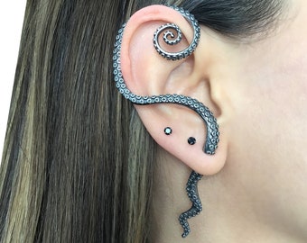 Octopus tentacle  Ear cuff, octopus tentacle  ear cuff, ear cuff,  Octopus jewelry, tentacle ear cuff, large ear cuff, octopus earring