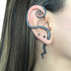 Octopus tentacle  Ear cuff, octopus tentacle  ear cuff, ear cuff,  Octopus jewelry, tentacle ear cuff, large ear cuff, octopus earring