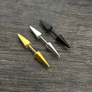 SINGLE Spike cartilage earring, helix stud, cartilage stud, back screw earring, spike stud, ear jacket, front back earring