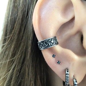 Celtic Knot Ear cuff, gothic ear cuff, stainless steel earrings, gothic jewelry, ear cuff, cuff , viking jewelry, Celtic viking cuff