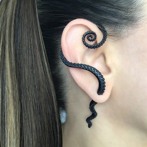 Octopus tentacle  Ear cuff, octopus tentacle  ear cuff, ear cuff,  Octopus jewelry, tentacle ear cuff, large ear cuff, octopus earring