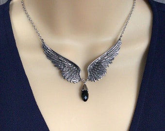 Angel Wings Necklace, Gothic Jewelry,Wings chocker
