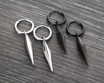 Spike hoop earrings,Spike earrings, hoop earrings, gothic jewelry, mens hoops, stainless steel hoop, mens hoop, single hoop