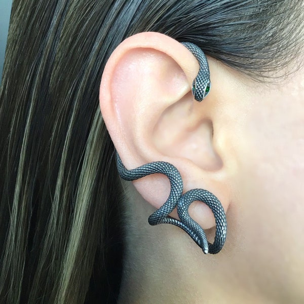 SINGLE Snake earring,Snake earring, Gothic earring, gothic jewelry,Snake ear cuff, Snake cuff, gothic ear cuff unisex earring single earring